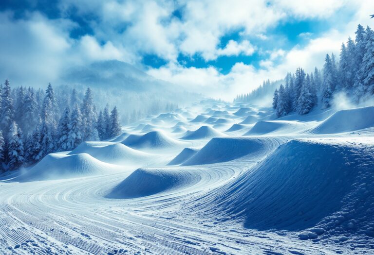 Atleta in azione durante una gara di snowboard cross