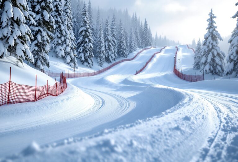 Atleta in azione durante una gara di snowboard cross