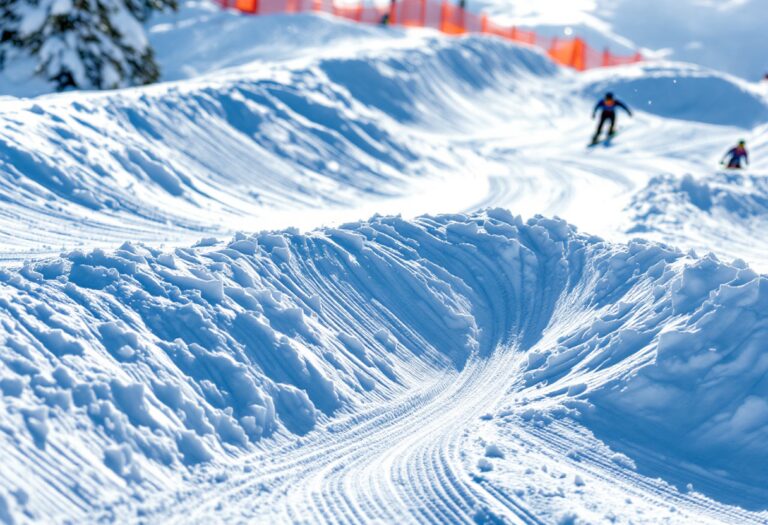 Atleti in azione durante una gara di snowboard cross