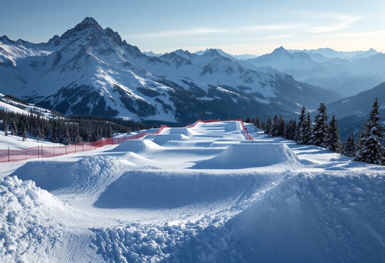 Atleti in azione durante una gara di snowboard cross