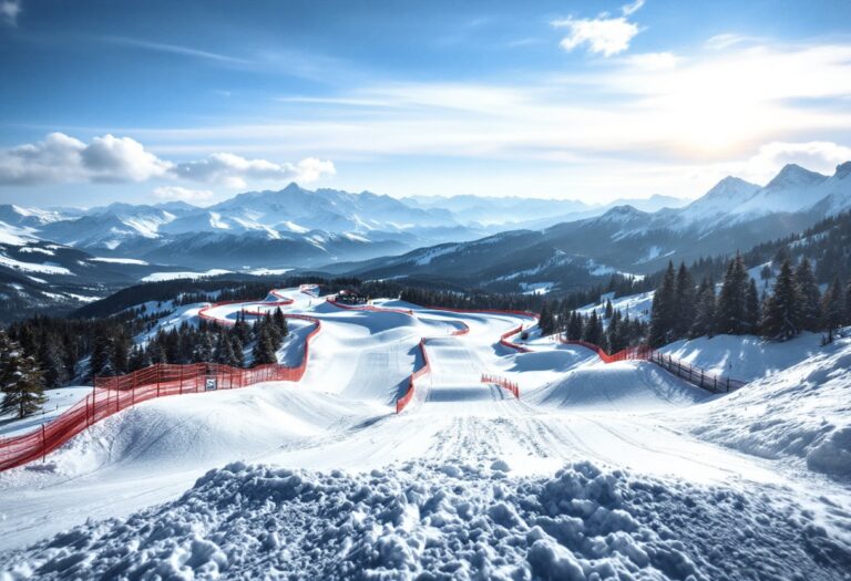 Atleta in azione durante una gara di snowboard cross