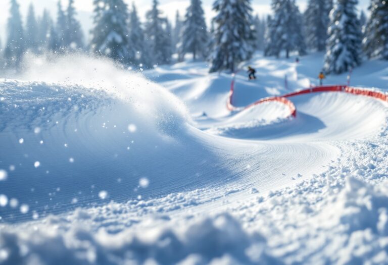 Atleta in azione durante una gara di snowboard cross a Firenze