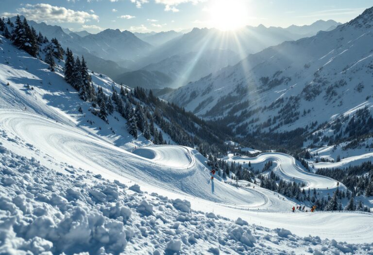 Atleta in azione durante una gara di snowboard cross in Italia