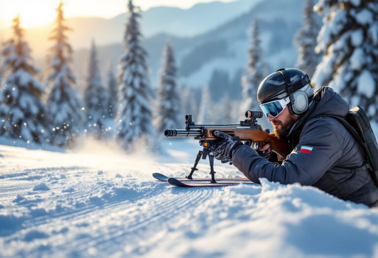 Tommaso Giacomel festeggia la vittoria nella Coppa del Mondo di biathlon