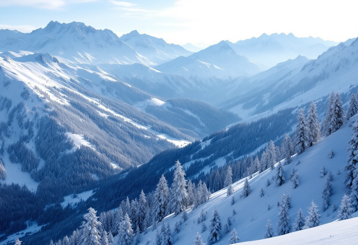 Scena di turismo invernale in Friuli Venezia Giulia