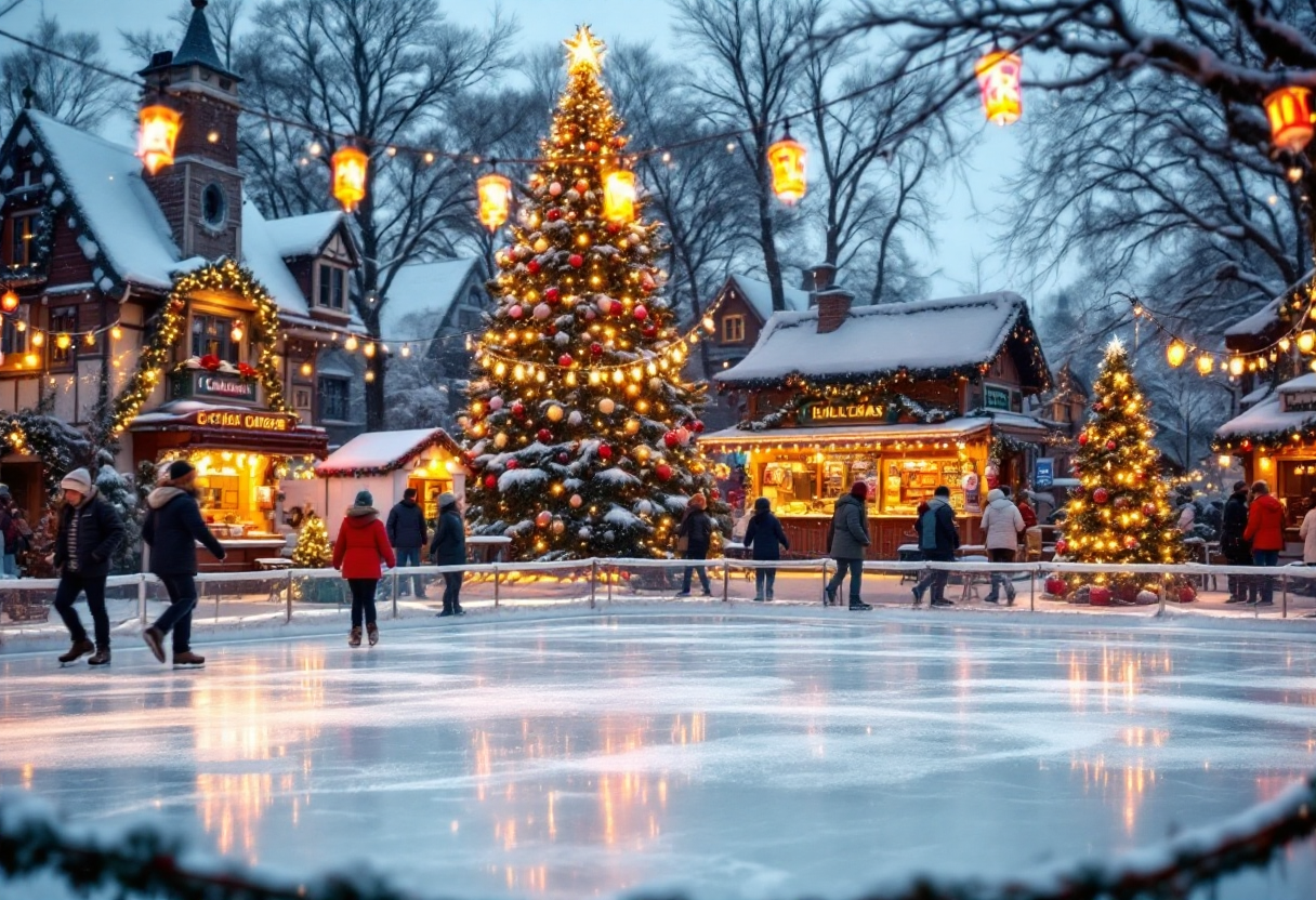 Villaggio di Natale a Seveso con luci e decorazioni festive