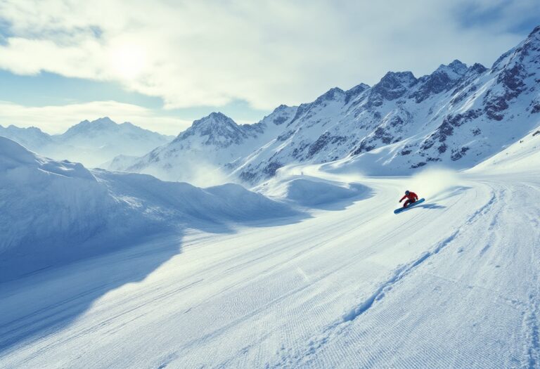 Atleta in azione durante una gara di snowboard cross