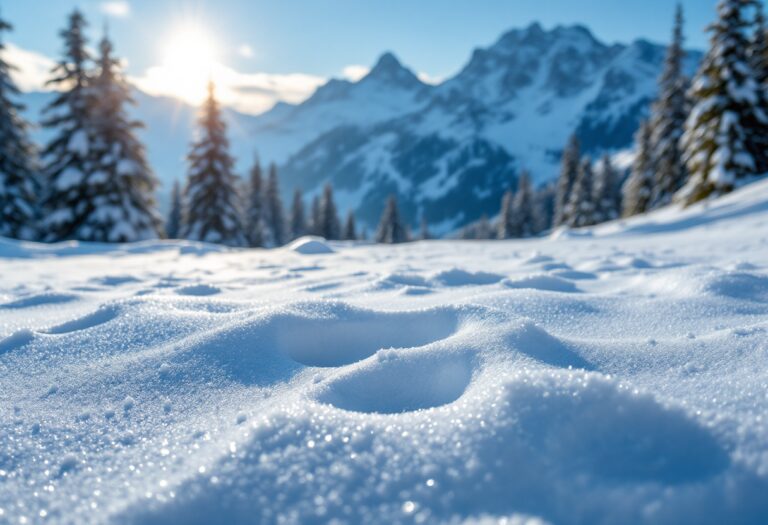 Snowboardista in azione su una pista innevata