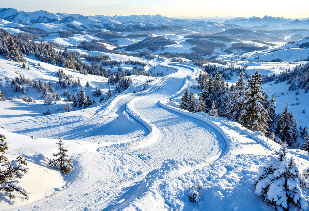 Atleti in azione durante una gara di snowboard cross