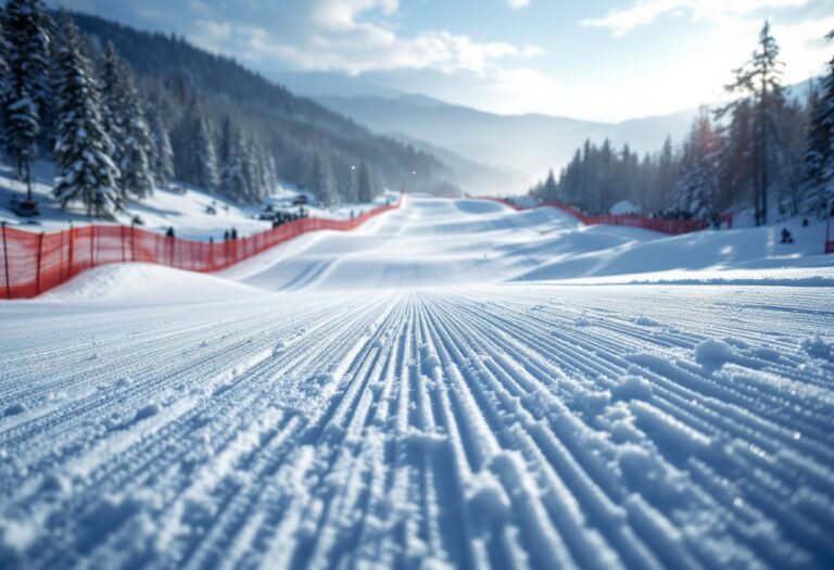 Atleti in azione durante una gara di snowboard cross a Lake Placid