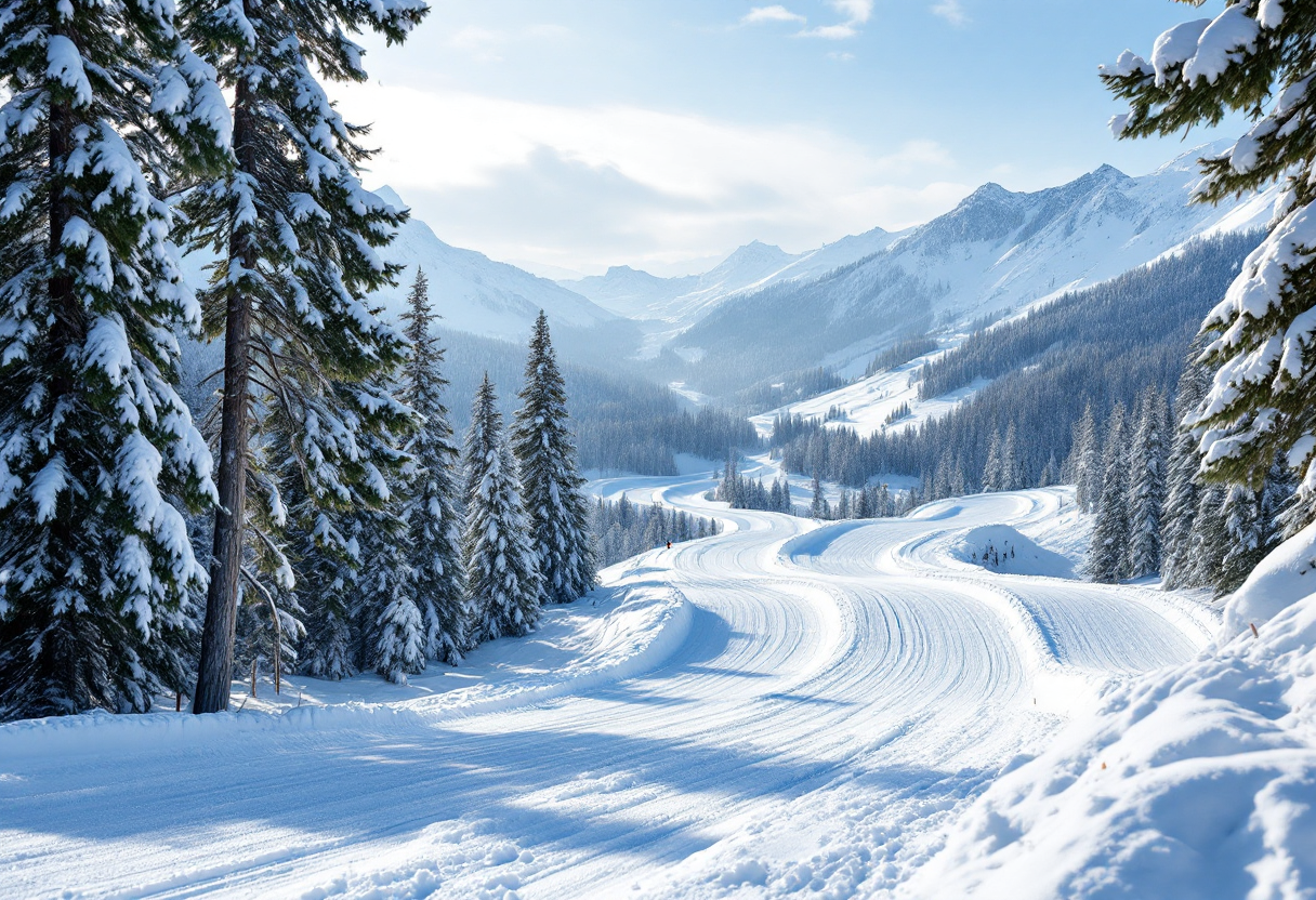 Atlete in azione durante una gara di snowboard cross