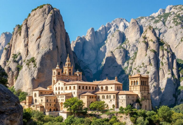 Vista panoramica del monastero di Montserrat