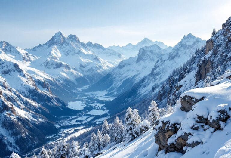 Vista panoramica delle montagne italiane con attività economiche