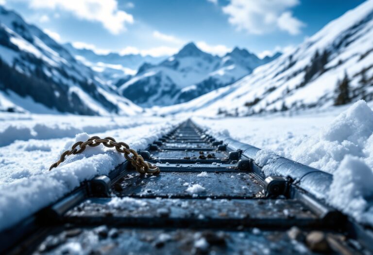 Immagine della pista di bob di Cortina dopo il sabotaggio