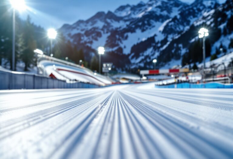 Immagine del sabotaggio alla pista olimpica di Cortina