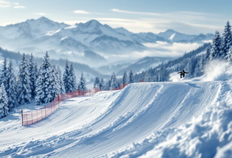 Atleti in azione durante una gara di snowboard cross