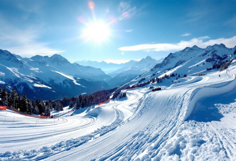 Atleti in azione durante una gara di snowboard cross a Saalbach