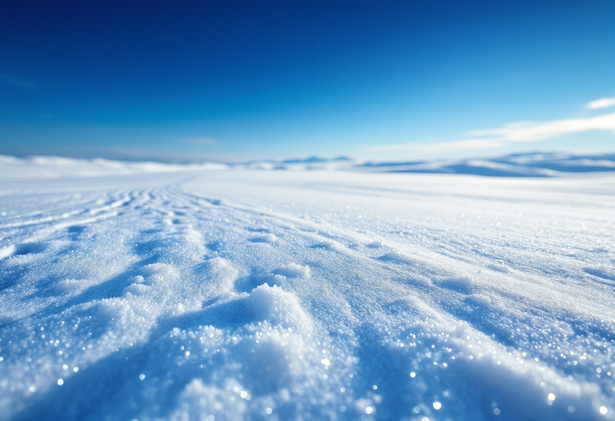 Atleta di biathlon in azione tra la neve