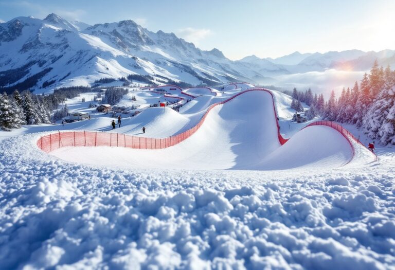 Atleta in azione durante una gara di snowboard cross