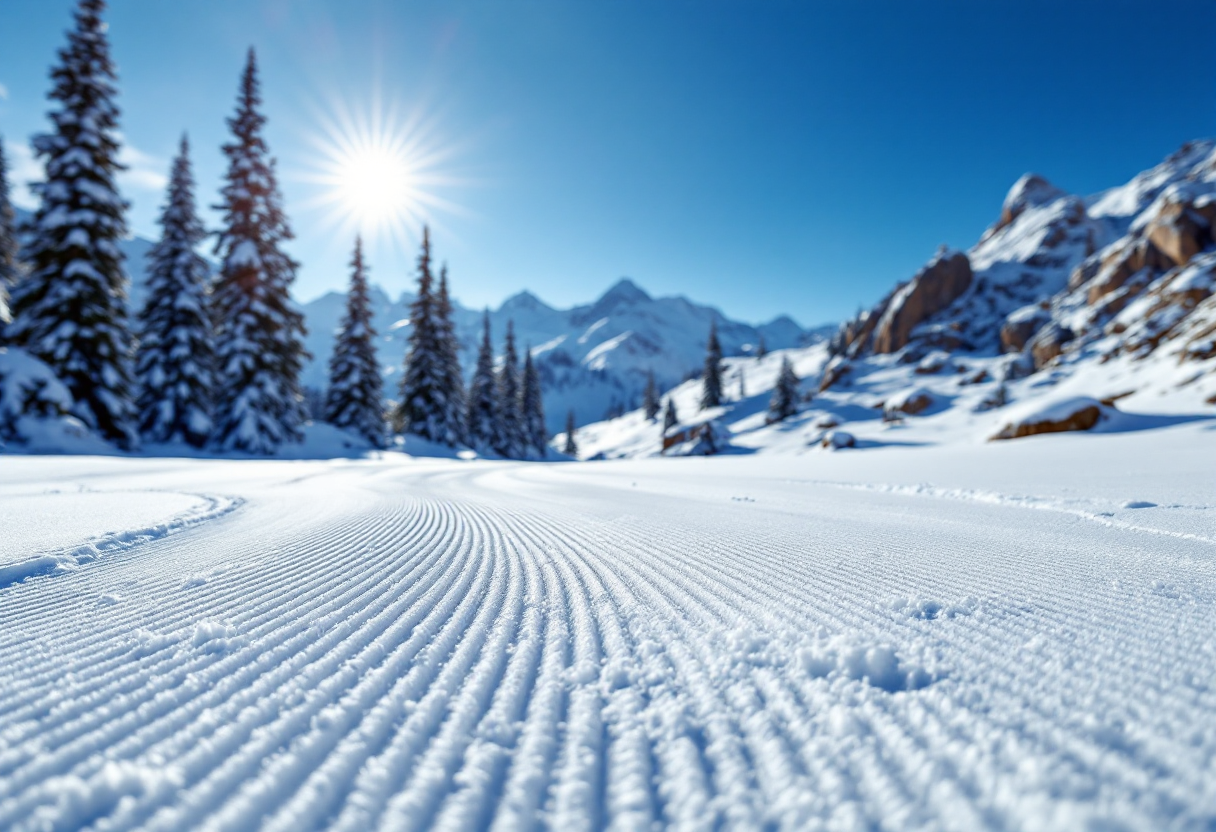 Atleta in azione durante una gara di snowboard cross