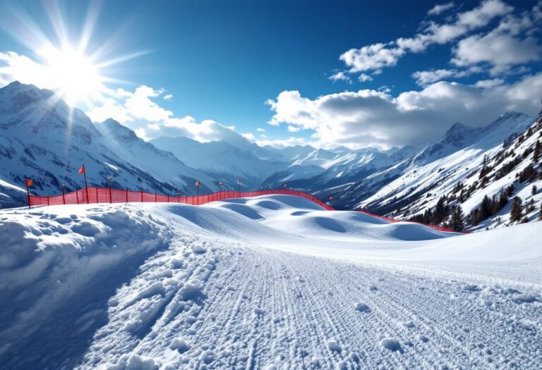 Atleta in azione durante una gara di snowboard cross