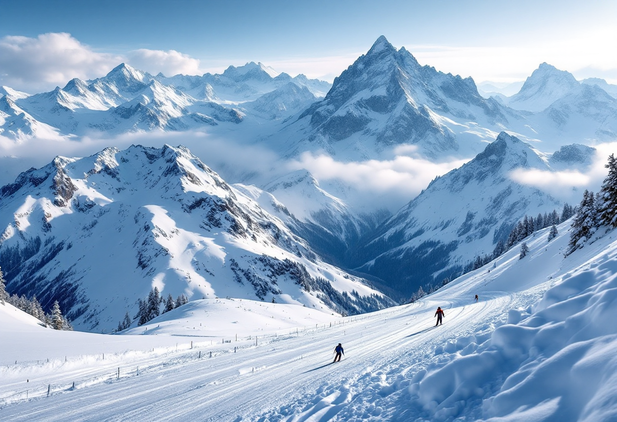 Un gruppo di persone che partecipa a eventi sportivi a Courmayeur