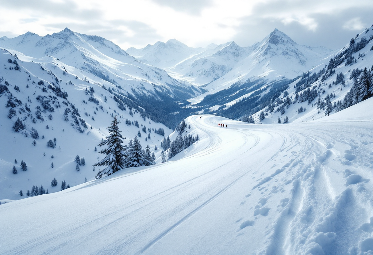 Atleta in azione durante una gara di SuperG in Italia