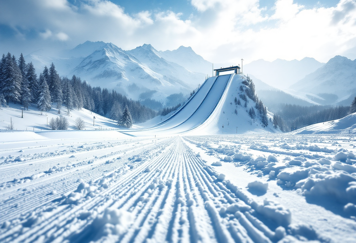 Atleti in volo durante la competizione di Vikersund